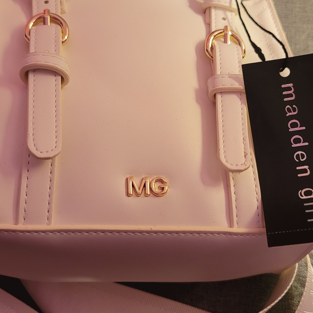 Madden Girl Cream Satchel with Gold Hardware - Picture 2 of 4